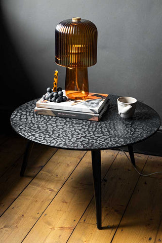 Lifestyle image of the Black Leopard Love Coffee Table