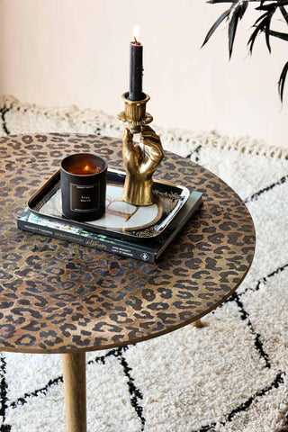 Close-up image of the Natural Leopard Love Coffee Table