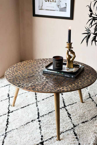 Lifestyle image of the Natural Leopard Love Coffee Table