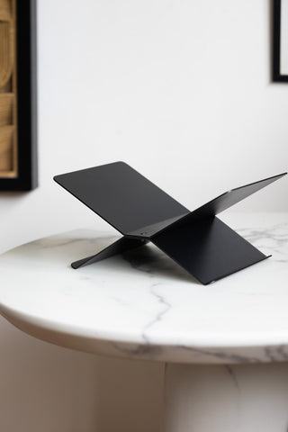 Lifestyle image of the Black Metal Book Stand