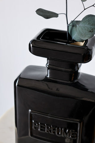 Close-up image of the Black Perfume Bottle Vase