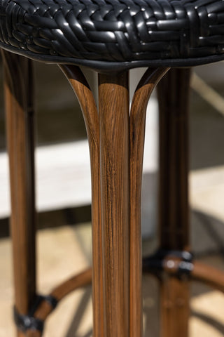 Image of the finish for the Black Rattan Indoor/Outdoor Bar Stool
