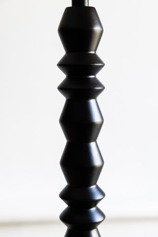 Detail image of the Black Spindle Floor Lamp With Scalloped Shade
