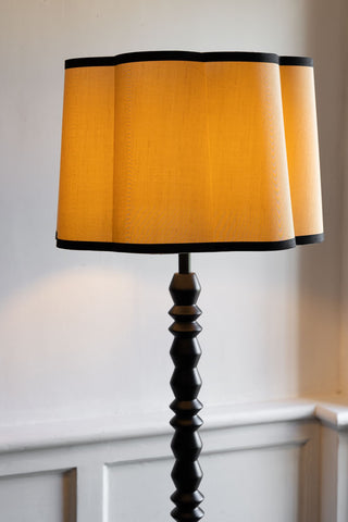 Image of the material for the Black Spindle Floor Lamp With Scalloped Shade