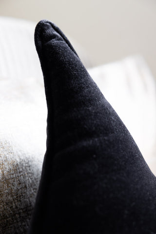 Detail image of the Black Star Velvet Cushion