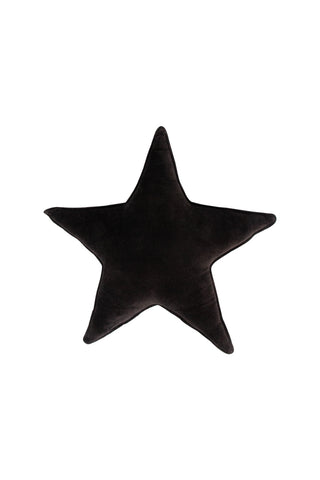 Image of the Black Star Velvet Cushion on a white background
