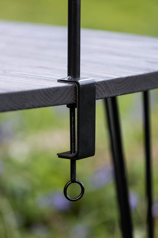 Image of the clamp for the Extendable Black Table Clamp With Solar Festoon Lights