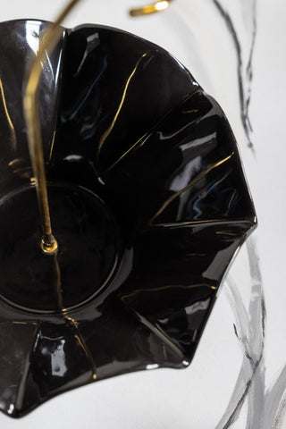 The inside of the Black Umbrella Fruit Bowl. 