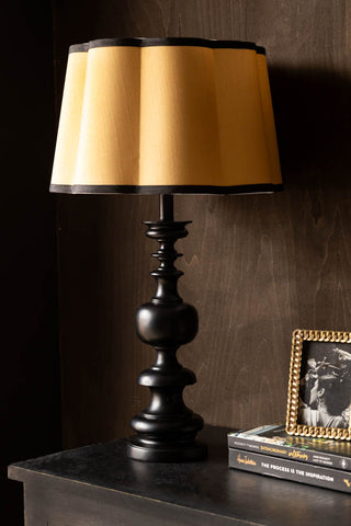 Lifestyle image of the Black Wood Turned Table Lamp Base