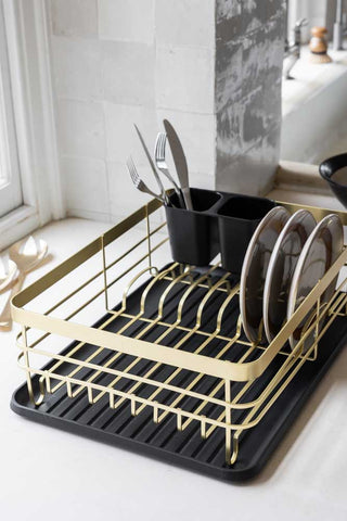 Lifestyle image of the Black & Gold Drying Rack