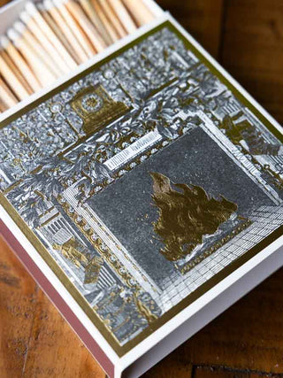 Close-up image of the Black & Gold Fireplace Matches