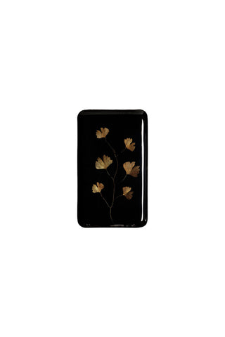 Image of the Black & Gold Gingko Leaf Tray on a white background