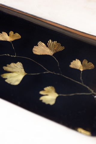 Detail image of the Black & Gold Gingko Leaf Tray