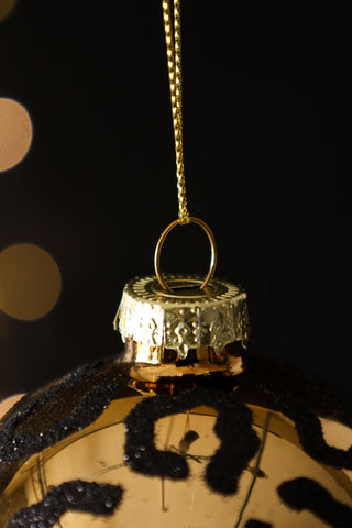 Detail image of the Black & Gold Leopard Christmas Decoration