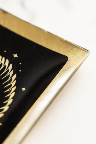 Detail image of the Black & Gold Milagro Heart Trinket Tray
