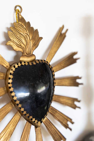 Image of the colour for the Black & Gold Sacred Heart Hanging Ornament