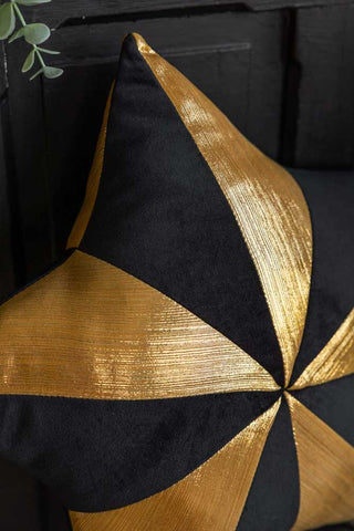 Image of the Black & Gold Star Cushion