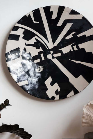 Image of the Monochrome Abstract Wall Art Plate