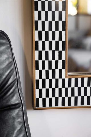 Detail image of the Black & White Checkered Mirror