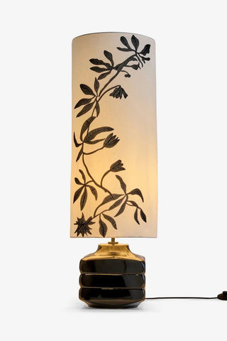 Image of the Black & White Floral Silhouette Floor Lamp on a white background