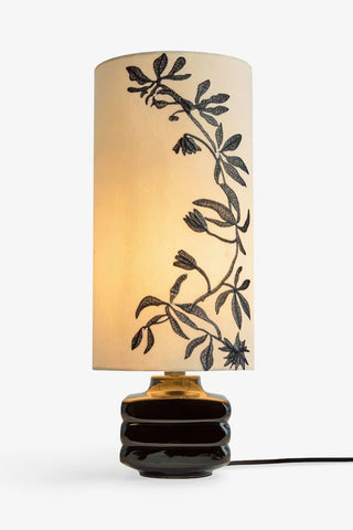 Image of the Black & White Floral Silhouette Table Lamp on a white background