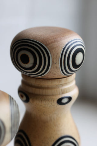 Close-up image of the Black & White Salt & Pepper Mill Grinders