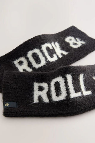 The Black & White Rock 'N' Roll Handwarmers laid together and styled on a white background.