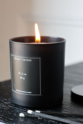 Close-up image of the Rockett St George Blow Me Champagne & Bergamot Candle