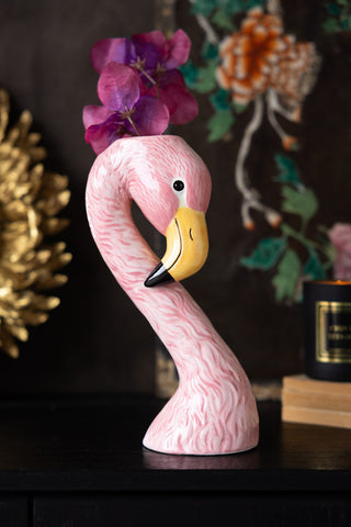 Lifestyle image of the Blush Pink Flamingo Bud Vase