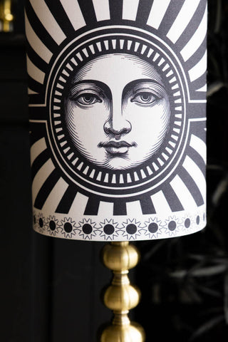 Close-up of the Solar Goddess Bobbin Floor Lamp.