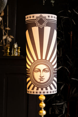 Close-up of the shade of the Solar Goddess Bobbin Floor Lamp.