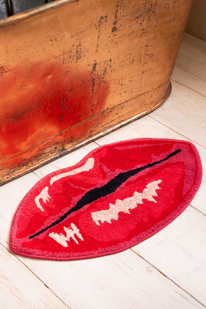 Lips Mat Red Bold Red Lips Bath Mat | Rockett St George