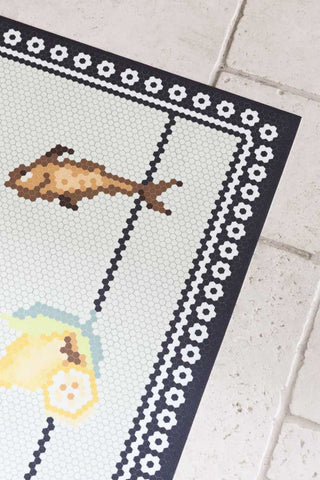 Image of the pattern on the Bon Appetit Durable Floor Runner