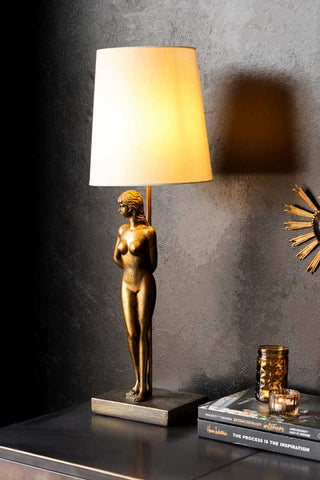 Image of the Brass Lady Table Lamp on