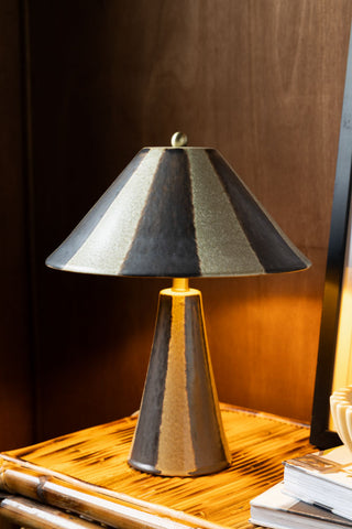 Image of the Brown Stripe Carnival Table Lamp on