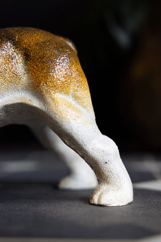 The legs of the Bulldog Terrier Cast Iron Doorstop. 