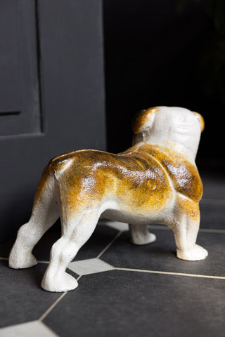 The Bulldog Terrier Cast Iron Doorstop, shown from the back. 