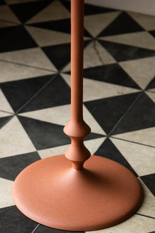 Detail image of the Anjou Metal Side Table - Rust Orange. 