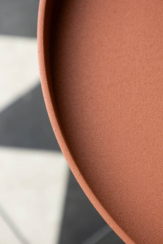 Detail image of the Anjou Metal Side Table - Rust Orange.