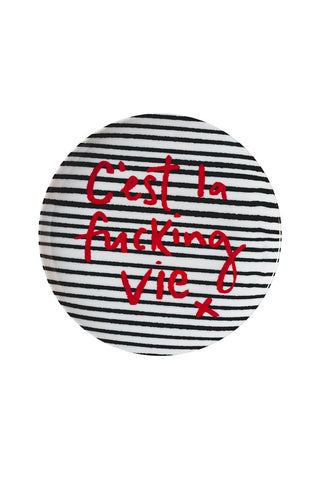 Image of the C'est La Fucking Vie Decorative Wall Plate on a white background