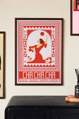 Image of the Cha Cha A2 Art Print in Red- Available in 4 Options