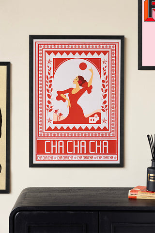 Detail image of the Cha Cha A2 Art Print in Red- Available in 4 Options