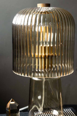 Image of the finish for the Champagne Seventies Glass Table Lamp