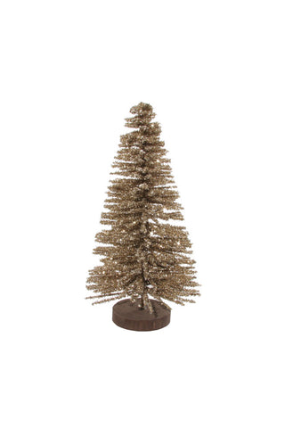 Image of the Champagne Tinsel Christmas Tree - 42cm on a white background