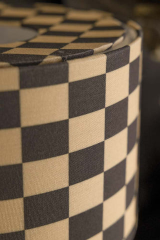detail image of the Charcoal & Natural Checkerboard Table Lamp