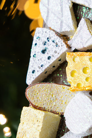 Close-up image of the Cheese Board Christmas Decoration