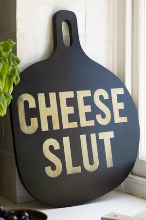 Lifestyle image of the Cheese Slut Mango Wooden Serving Board