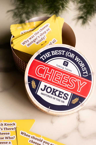 Close-up image of the Cheesy Jokes Party Game