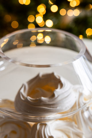 Close-up of the Christmas Tree Glass Storage Jar with the lid off.
