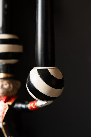 Close-up of the Circus Animal Acrobat Candelabra.
